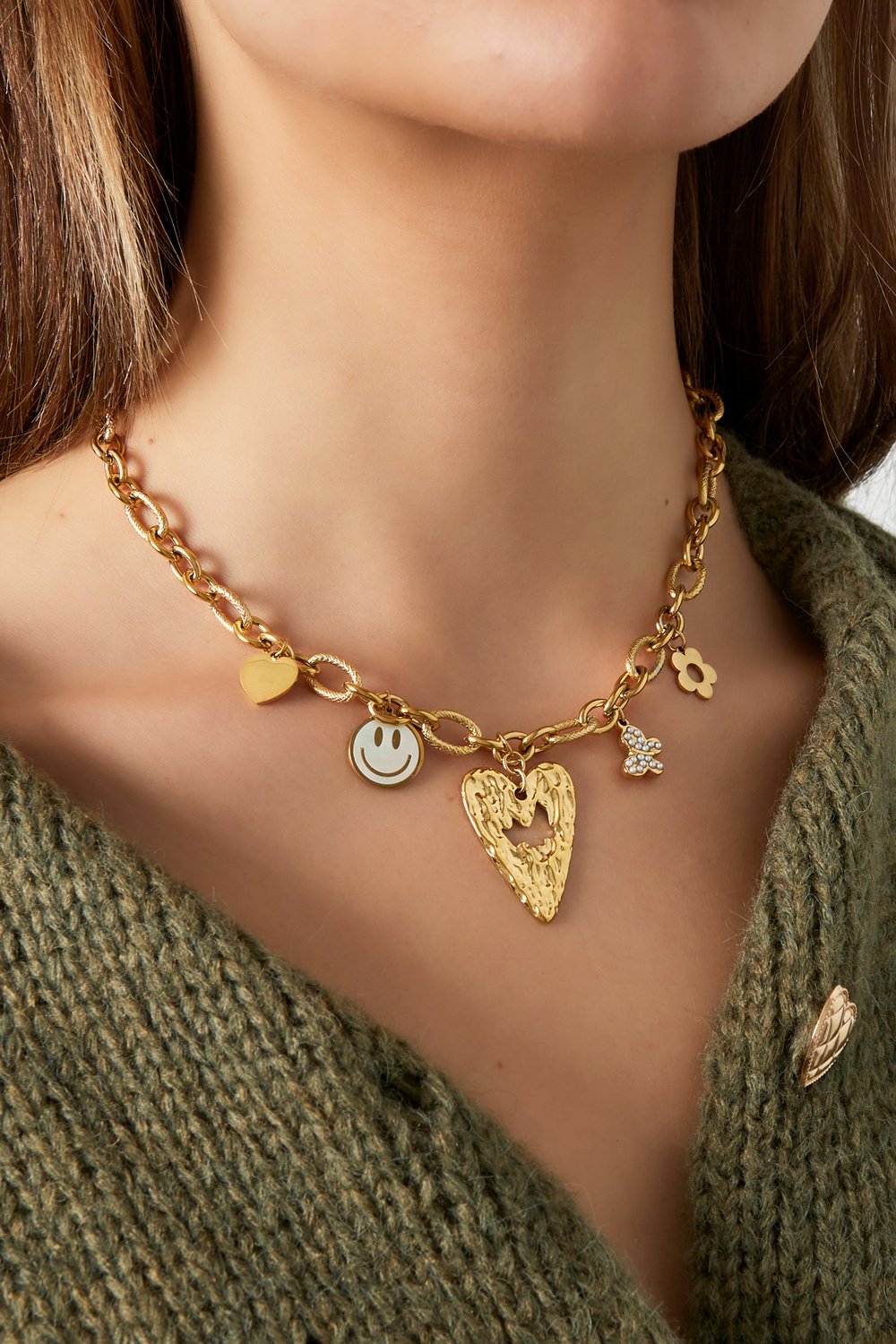 Charm Parade-Halskette – Goldfarbe - Goldfarbefarbe h5Bild3